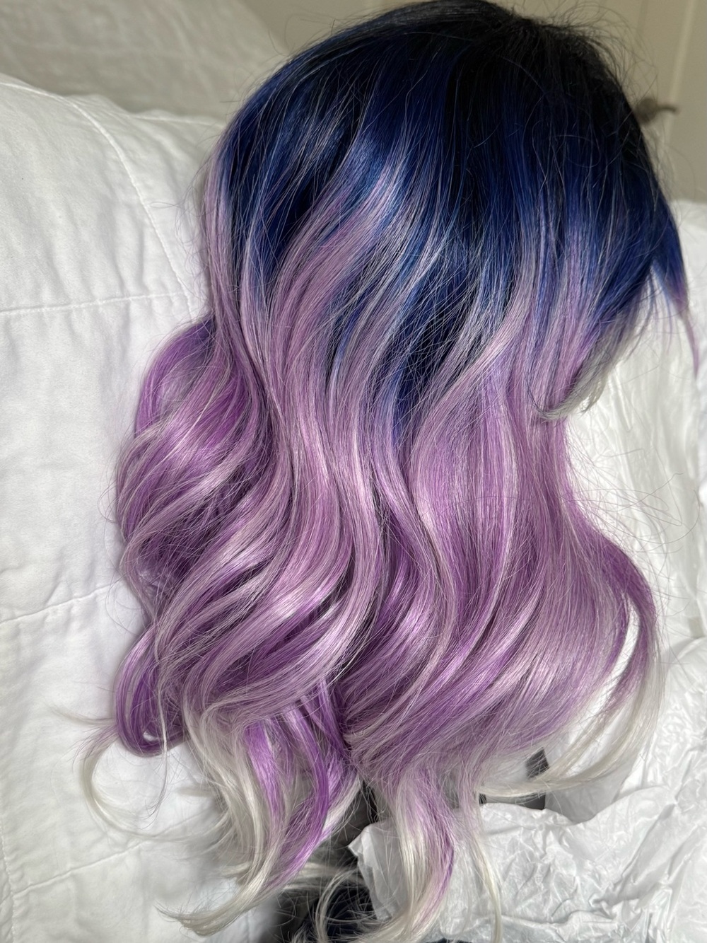 Hairdo Arctic Melt Pastel Blue Purple Ombre Long Wavy Wig Heat Friendly